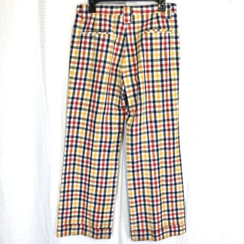 HAGGAR VINTAGE Plaid Wide Leg 70's Pants 32 x 30
